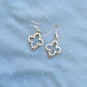 👽80s Silver-Sparkle Hoop Type Earrings